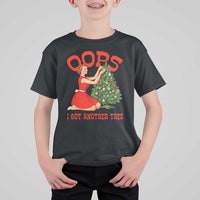 Funny Retro Christmas Pinup Girl T Shirt For Kid Oops I Got Another Tree Vintage Pin Up Style Holiday Humor - Wonder Print Shop
