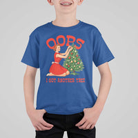 Funny Retro Christmas Pinup Girl T Shirt For Kid Oops I Got Another Tree Vintage Pin Up Style Holiday Humor - Wonder Print Shop