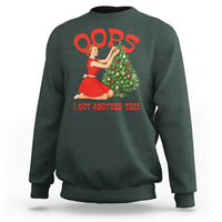 Funny Retro Christmas Pinup Girl Sweatshirt Oops I Got Another Tree Vintage Pin Up Style Holiday Humor - Wonder Print Shop