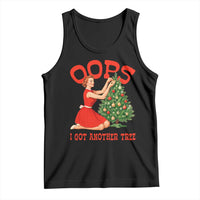 Funny Retro Christmas Pinup Girl Tank Top Oops I Got Another Tree Vintage Pin Up Style Holiday Humor - Wonder Print Shop