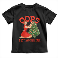 Funny Retro Christmas Pinup Girl Toddler T Shirt Oops I Got Another Tree Vintage Pin Up Style Holiday Humor - Wonder Print Shop