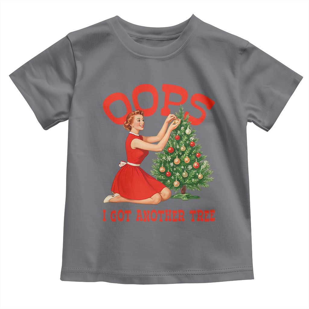 Funny Retro Christmas Pinup Girl Toddler T Shirt Oops I Got Another Tree Vintage Pin Up Style Holiday Humor - Wonder Print Shop