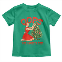 Funny Retro Christmas Pinup Girl Toddler T Shirt Oops I Got Another Tree Vintage Pin Up Style Holiday Humor - Wonder Print Shop