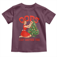 Funny Retro Christmas Pinup Girl Toddler T Shirt Oops I Got Another Tree Vintage Pin Up Style Holiday Humor - Wonder Print Shop