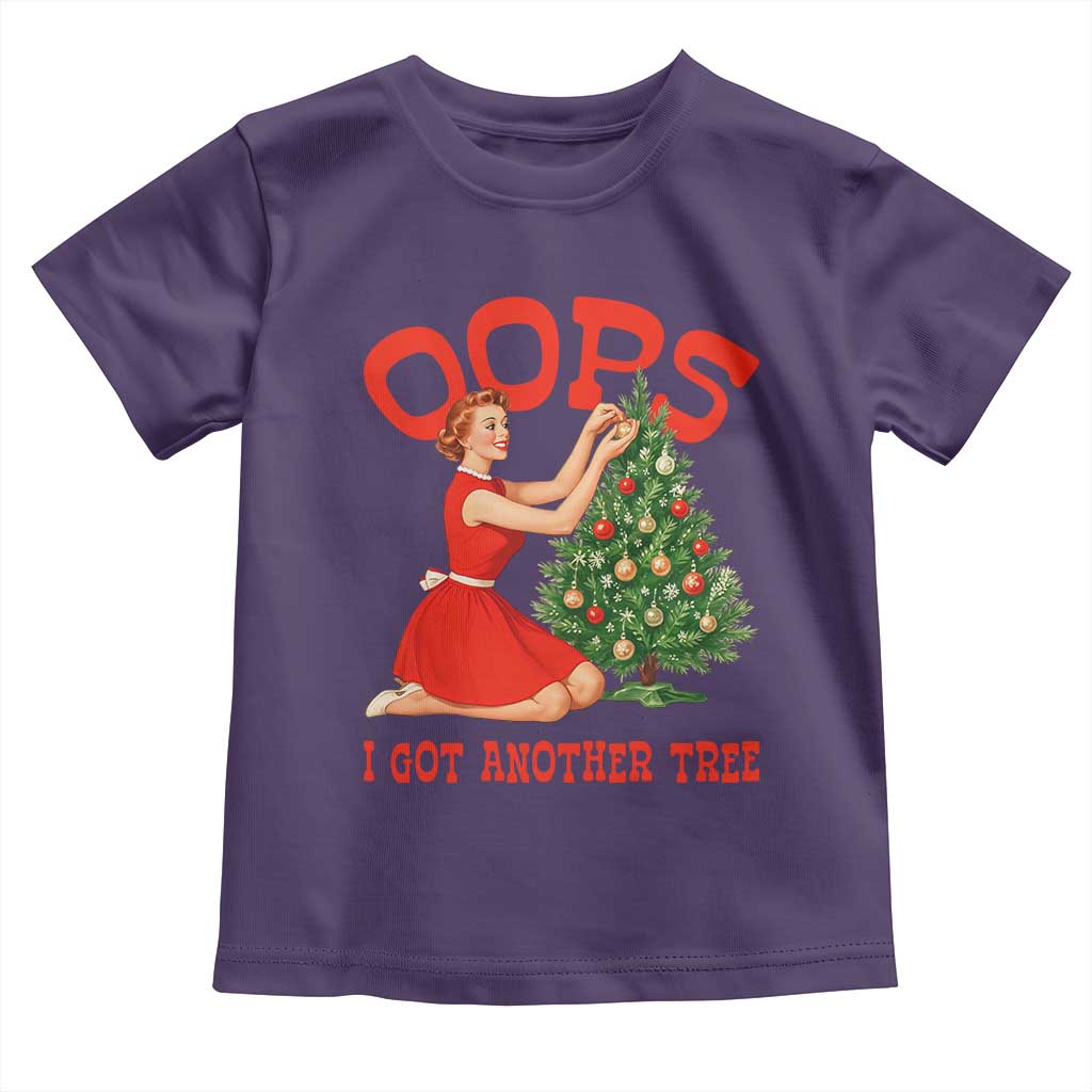 Funny Retro Christmas Pinup Girl Toddler T Shirt Oops I Got Another Tree Vintage Pin Up Style Holiday Humor - Wonder Print Shop