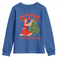Funny Retro Christmas Pinup Girl Youth Sweatshirt Oops I Got Another Tree Vintage Pin Up Style Holiday Humor - Wonder Print Shop