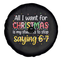 Funny Anti Six Seven Teacher Christmas Spare Tire Cover My Students To Stop Saying 67 Festive Lights - Wonder Print Shop
