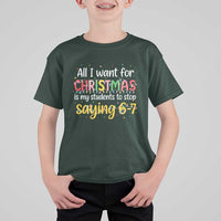 Funny Anti Six Seven Teacher Christmas T Shirt For Kid My Students To Stop Saying 67 Festive Lights - Wonder Print Shop