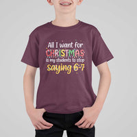 Funny Anti Six Seven Teacher Christmas T Shirt For Kid My Students To Stop Saying 67 Festive Lights - Wonder Print Shop