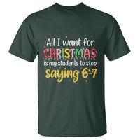 Funny Anti Six Seven Teacher Christmas T Shirt My Students To Stop Saying 67 Festive Lights - Wonder Print Shop