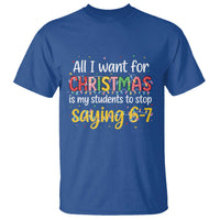 Funny Anti Six Seven Teacher Christmas T Shirt My Students To Stop Saying 67 Festive Lights - Wonder Print Shop