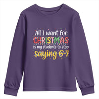 Funny Anti Six Seven Teacher Christmas Youth Sweatshirt My Students To Stop Saying 67 Festive Lights - Wonder Print Shop