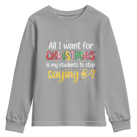Funny Anti Six Seven Teacher Christmas Youth Sweatshirt My Students To Stop Saying 67 Festive Lights - Wonder Print Shop