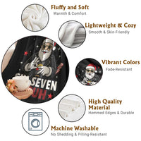 Six Seven Bruh Christmas Meme Throw Blanket Cool Santa 67 Hand Sign Street Style Vibes - Wonder Print Shop