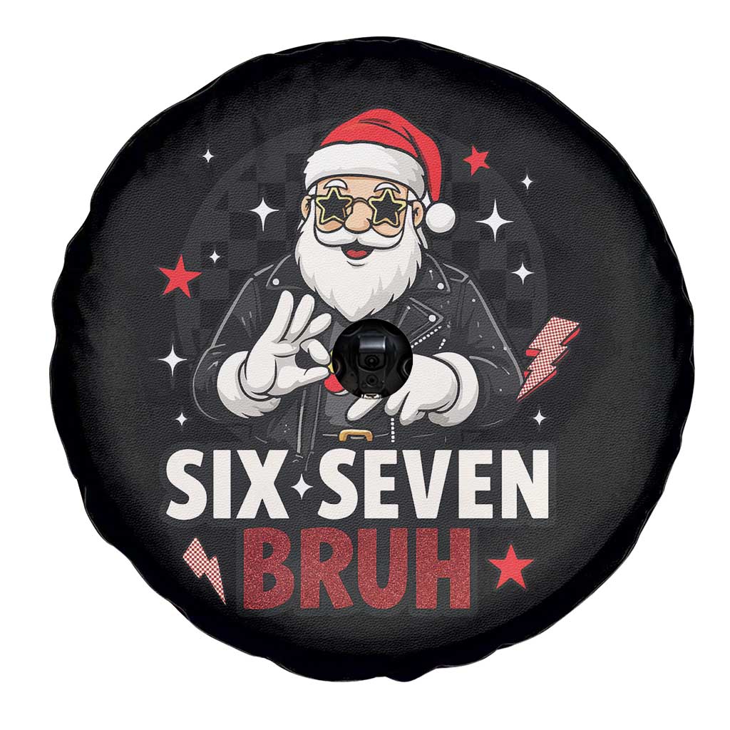 Six Seven Bruh Christmas Meme Spare Tire Cover Cool Santa 67 Hand Sign Street Style Vibes - Wonder Print Shop