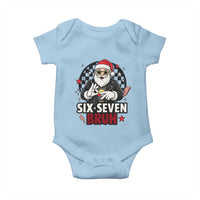 Six Seven Bruh Christmas Meme Baby Onesie Cool Santa 67 Hand Sign Street Style Vibes - Wonder Print Shop