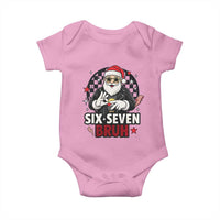 Six Seven Bruh Christmas Meme Baby Onesie Cool Santa 67 Hand Sign Street Style Vibes - Wonder Print Shop