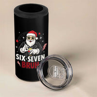 Six Seven Bruh Christmas Meme 4 in 1 Can Cooler Tumbler Cool Santa 67 Hand Sign Street Style Vibes - Wonder Print Shop