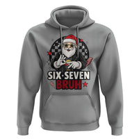Six Seven Bruh Christmas Meme Hoodie Cool Santa 67 Hand Sign Street Style Vibes - Wonder Print Shop