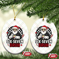 Six Seven Bruh Christmas Meme Ceramic Ornament Cool Santa 67 Hand Sign Street Style Vibes - Wonder Print Shop