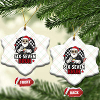 Six Seven Bruh Christmas Meme Ceramic Ornament Cool Santa 67 Hand Sign Street Style Vibes - Wonder Print Shop