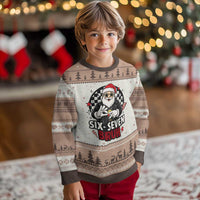 Six Seven Bruh Xmas Meme Ugly Christmas Sweater Cool Santa 67 Hand Sign Street Style Vibes - Wonder Print Shop