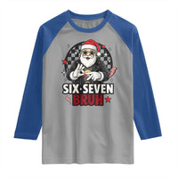 Six Seven Bruh Christmas Meme Raglan Shirt Cool Santa 67 Hand Sign Street Style Vibes - Wonder Print Shop