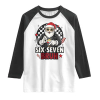 Six Seven Bruh Christmas Meme Raglan Shirt Cool Santa 67 Hand Sign Street Style Vibes - Wonder Print Shop