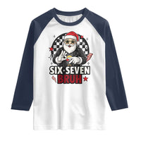 Six Seven Bruh Christmas Meme Raglan Shirt Cool Santa 67 Hand Sign Street Style Vibes - Wonder Print Shop