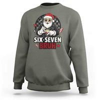 Six Seven Bruh Christmas Meme Sweatshirt Cool Santa 67 Hand Sign Street Style Vibes - Wonder Print Shop
