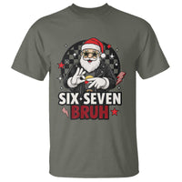 Six Seven Bruh Christmas Meme T Shirt Cool Santa 67 Hand Sign Street Style Vibes - Wonder Print Shop