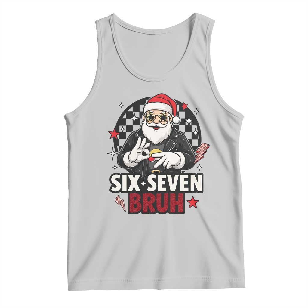 Six Seven Bruh Christmas Meme Tank Top Cool Santa 67 Hand Sign Street Style Vibes - Wonder Print Shop