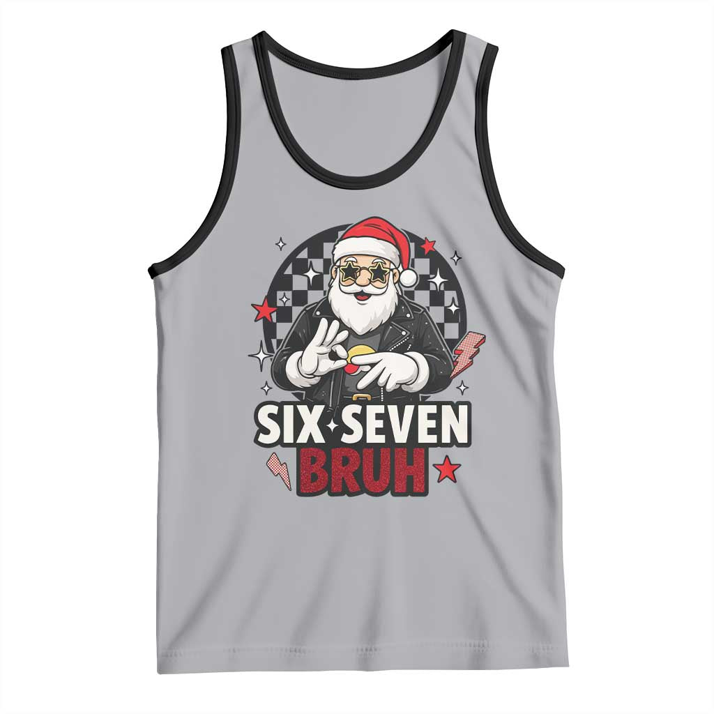 Six Seven Bruh Christmas Meme Tank Top Cool Santa 67 Hand Sign Street Style Vibes - Wonder Print Shop