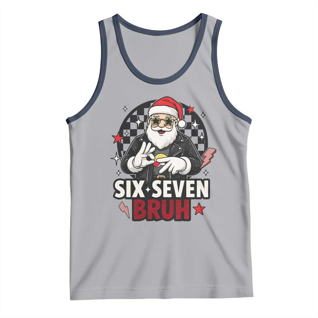 Six Seven Bruh Christmas Meme Tank Top Cool Santa 67 Hand Sign Street Style Vibes - Wonder Print Shop