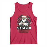 Six Seven Bruh Christmas Meme Tank Top Cool Santa 67 Hand Sign Street Style Vibes - Wonder Print Shop