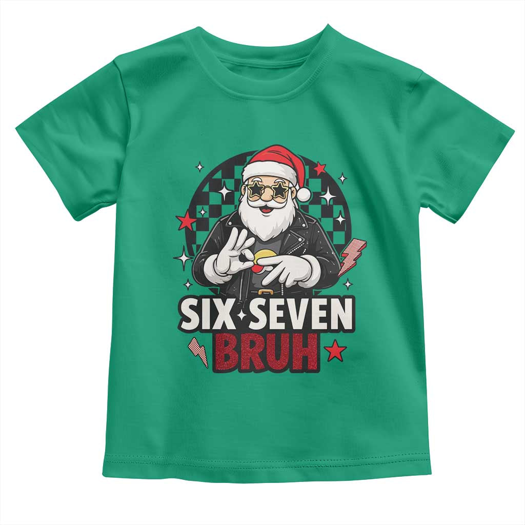 Six Seven Bruh Christmas Meme Toddler T Shirt Cool Santa 67 Hand Sign Street Style Vibes - Wonder Print Shop