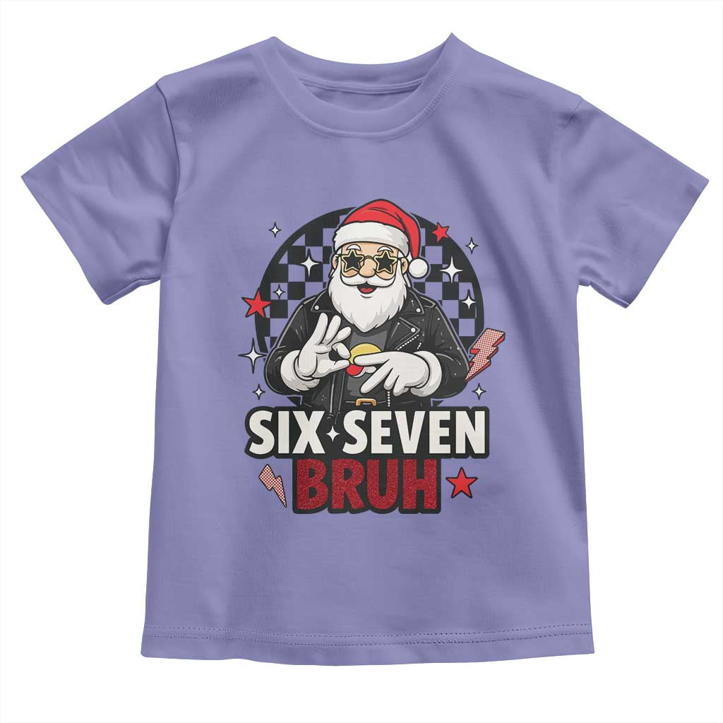 Six Seven Bruh Christmas Meme Toddler T Shirt Cool Santa 67 Hand Sign Street Style Vibes - Wonder Print Shop