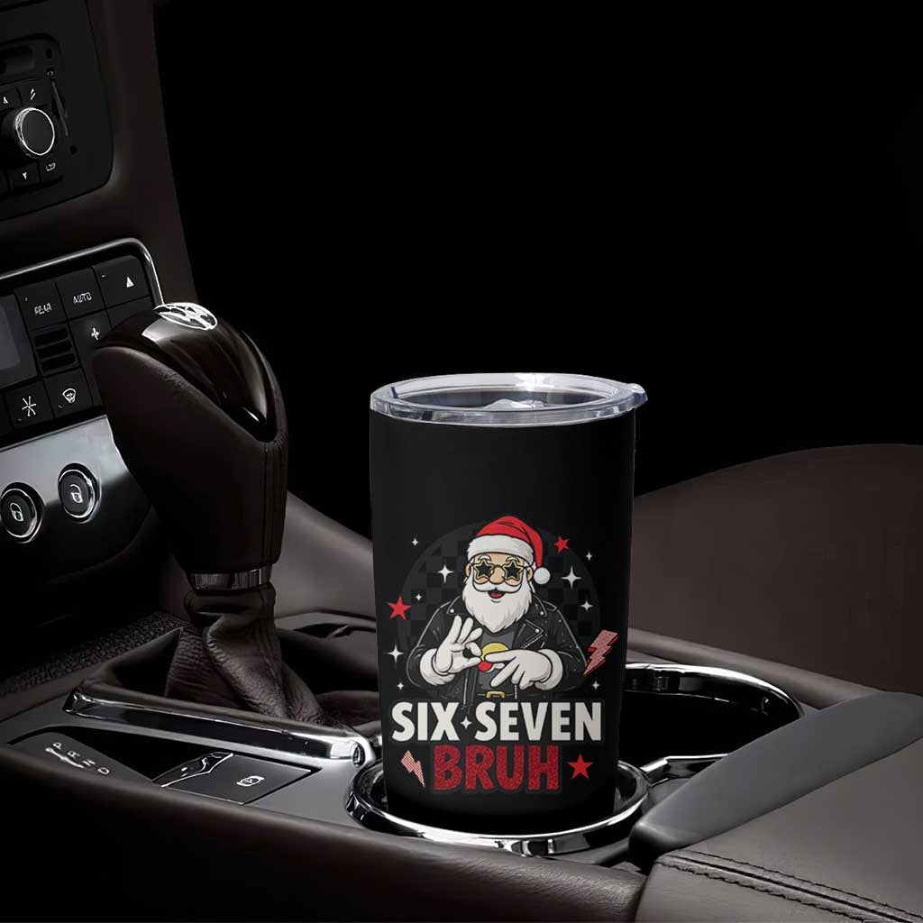 Six Seven Bruh Christmas Meme Tumbler Cup Cool Santa 67 Hand Sign Street Style Vibes - Wonder Print Shop