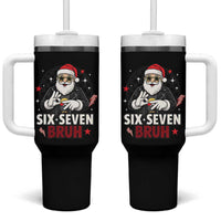 Six Seven Bruh Christmas Meme Tumbler With Handle Cool Santa 67 Hand Sign Street Style Vibes - Wonder Print Shop