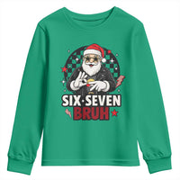 Six Seven Bruh Christmas Meme Youth Sweatshirt Cool Santa 67 Hand Sign Street Style Vibes - Wonder Print Shop