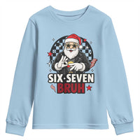 Six Seven Bruh Christmas Meme Youth Sweatshirt Cool Santa 67 Hand Sign Street Style Vibes - Wonder Print Shop