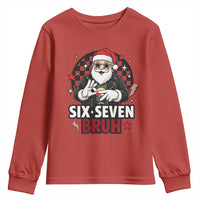 Six Seven Bruh Christmas Meme Youth Sweatshirt Cool Santa 67 Hand Sign Street Style Vibes - Wonder Print Shop
