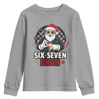 Six Seven Bruh Christmas Meme Youth Sweatshirt Cool Santa 67 Hand Sign Street Style Vibes - Wonder Print Shop