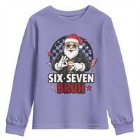 Six Seven Bruh Christmas Meme Youth Sweatshirt Cool Santa 67 Hand Sign Street Style Vibes - Wonder Print Shop