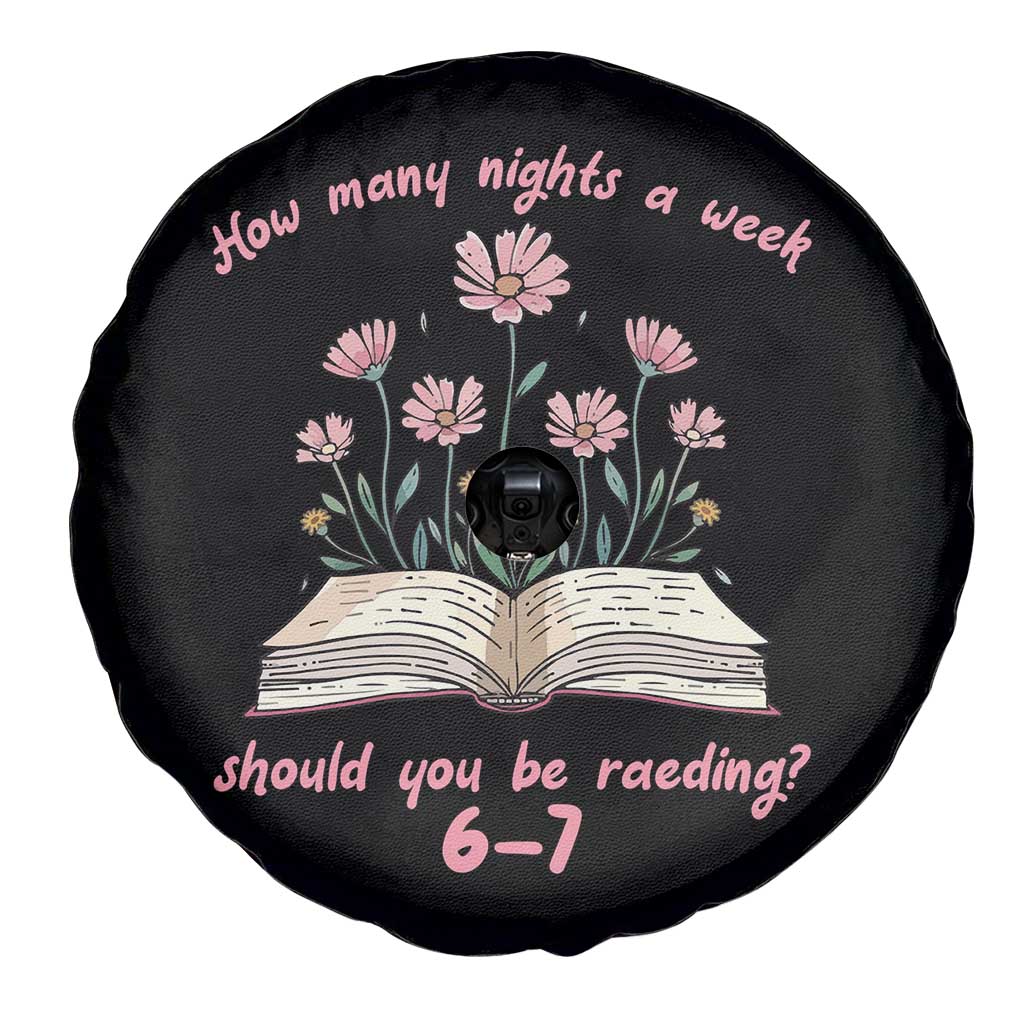 How Many Nights a Week Should You Be Reading 6 7 Spare Tire Cover Aesthetic Floral Book - Wonder Print Shop