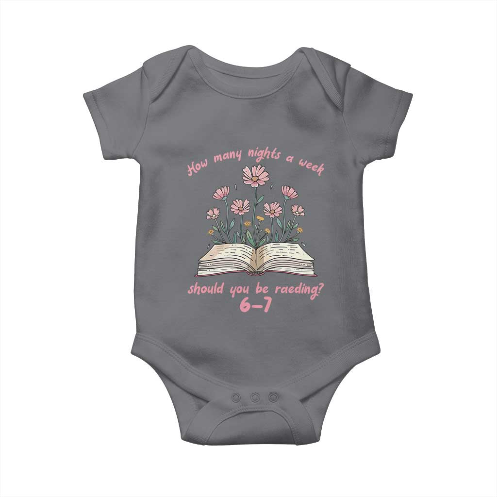 How Many Nights a Week Should You Be Reading 6 7 Baby Onesie Aesthetic Floral Book - Wonder Print Shop
