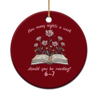 How Many Nights a Week Should You Be Reading 6 7 Ceramic Ornament Aesthetic Floral Book - Wonder Print Shop