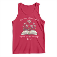 How Many Nights a Week Should You Be Reading 6 7 Tank Top Aesthetic Floral Book - Wonder Print Shop
