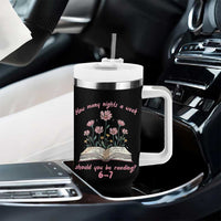 How Many Nights a Week Should You Be Reading 6 7 Tumbler With Handle Aesthetic Floral Book - Wonder Print Shop