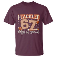I Tackled 67 Days of School T Shirt Funny Six Seven Meme Football Lover Milestone - Wonder Print Shop